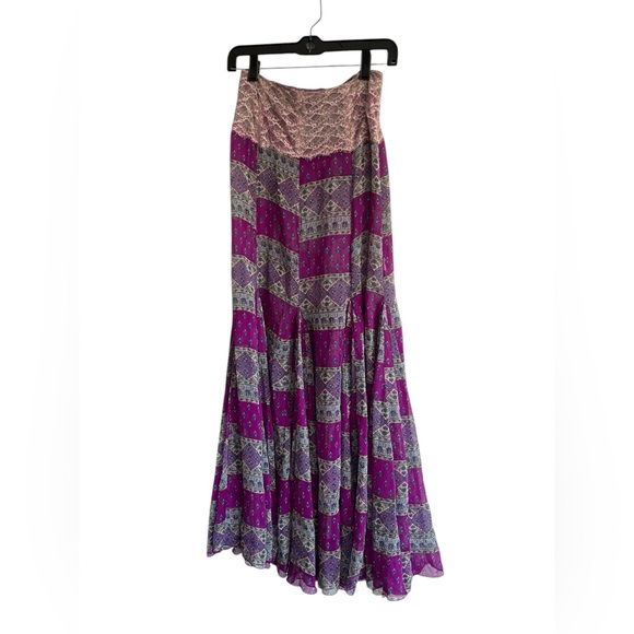Free People Dresses & Skirts - RARE Free People Purple Patchwork Gypsy Maxi Skirt Size 0